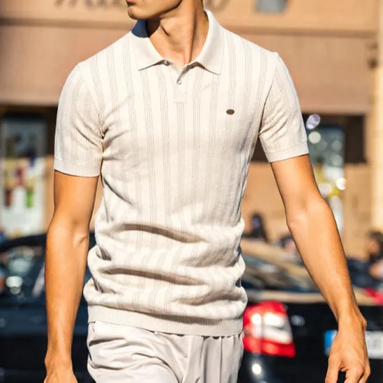 Men's tight knit polo shirt | Slim fit smart top