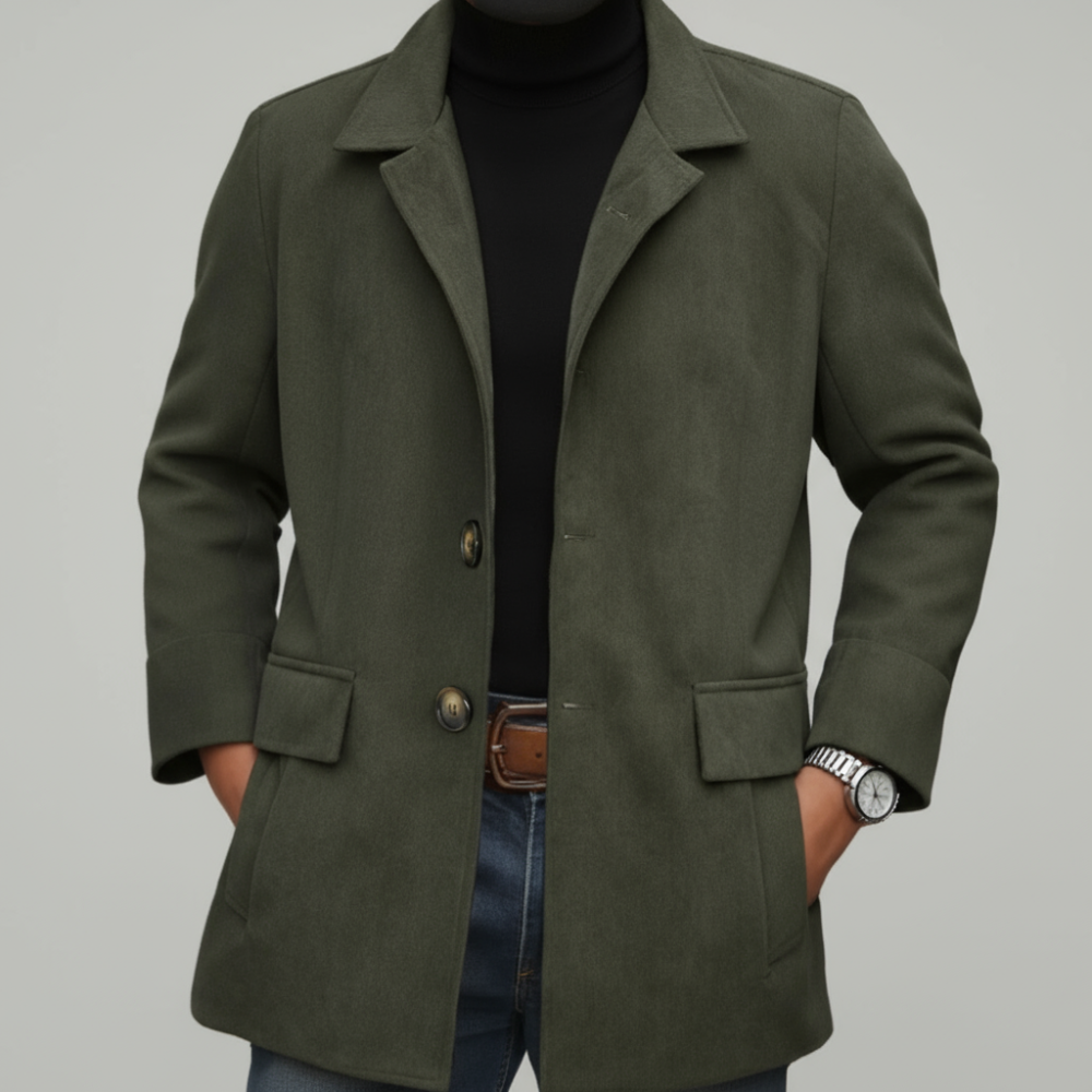Men's Trench Coat - Short Lightweight Overcoat Jacket