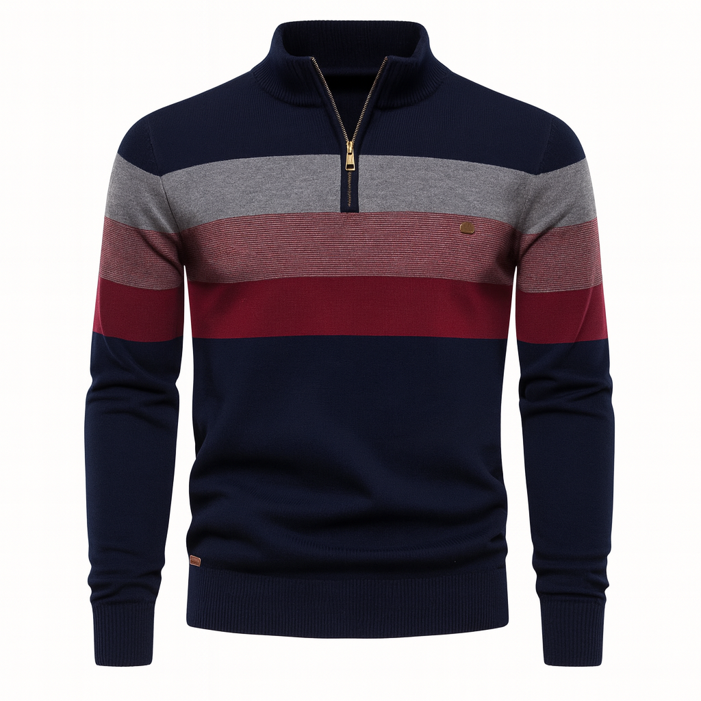 Men's Knit Zipper Sweater | Long Jumper Casual Fit