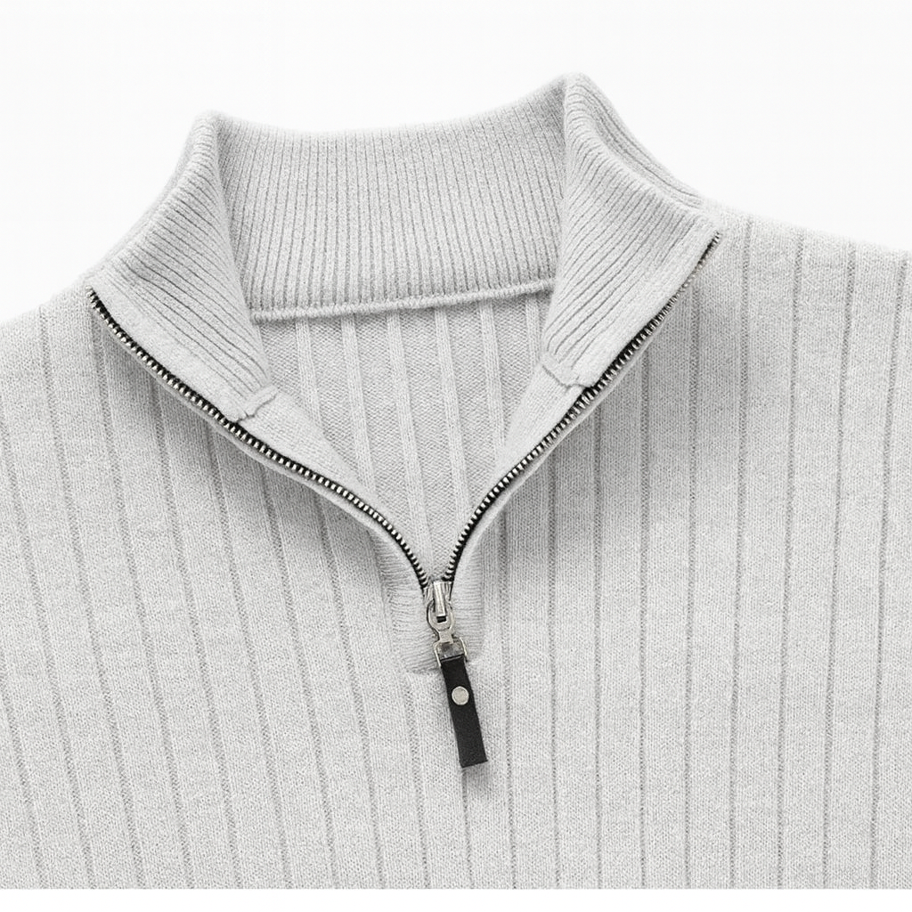 Men's Long Knit Sweater | Cashmere Zipper Jumper