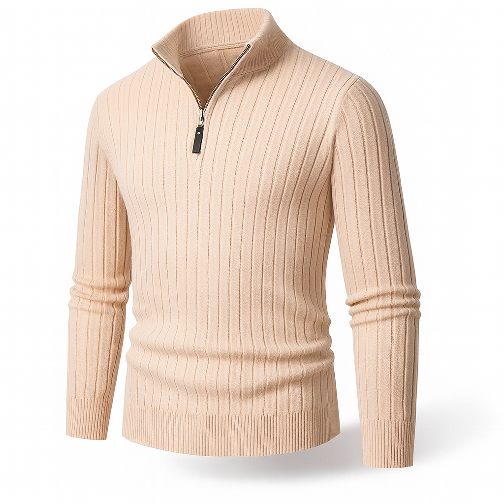 Men’s Long Knit Sweater | Cashmere Zipper Jumper
