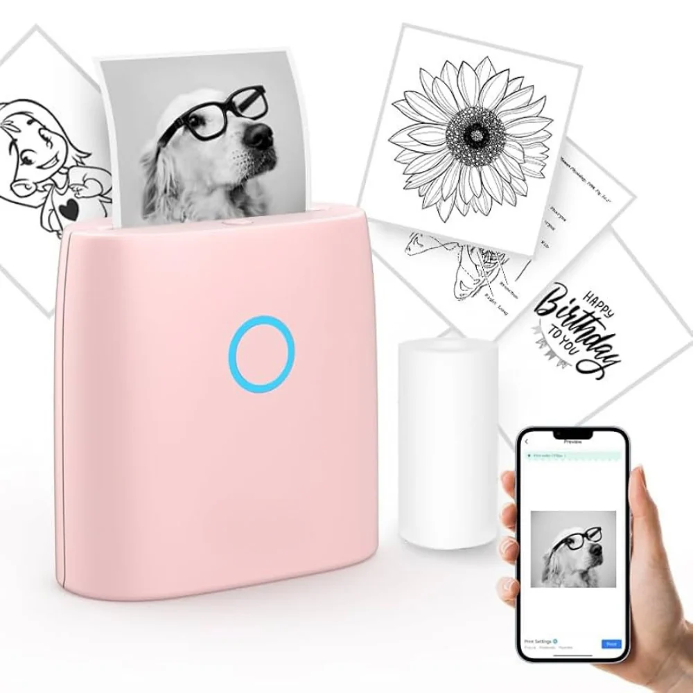 Mini Sticker Printer Bluetooth Portable Photo Printer Phone