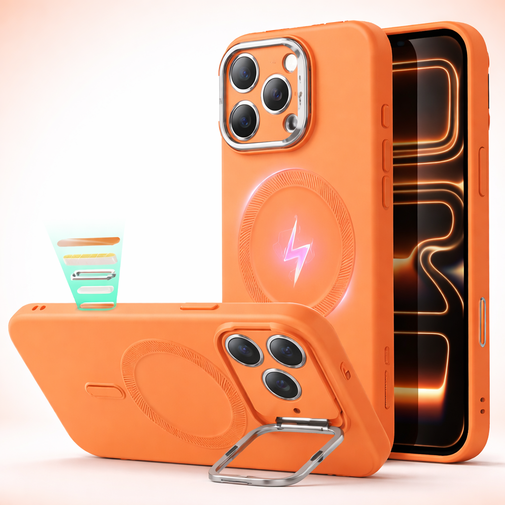 Phone Case Magnetic Clear Stand Shockproof Protective Cover