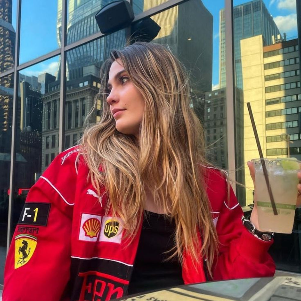 Oversized Racing Jacket Women Color Block Motorsport Style 3