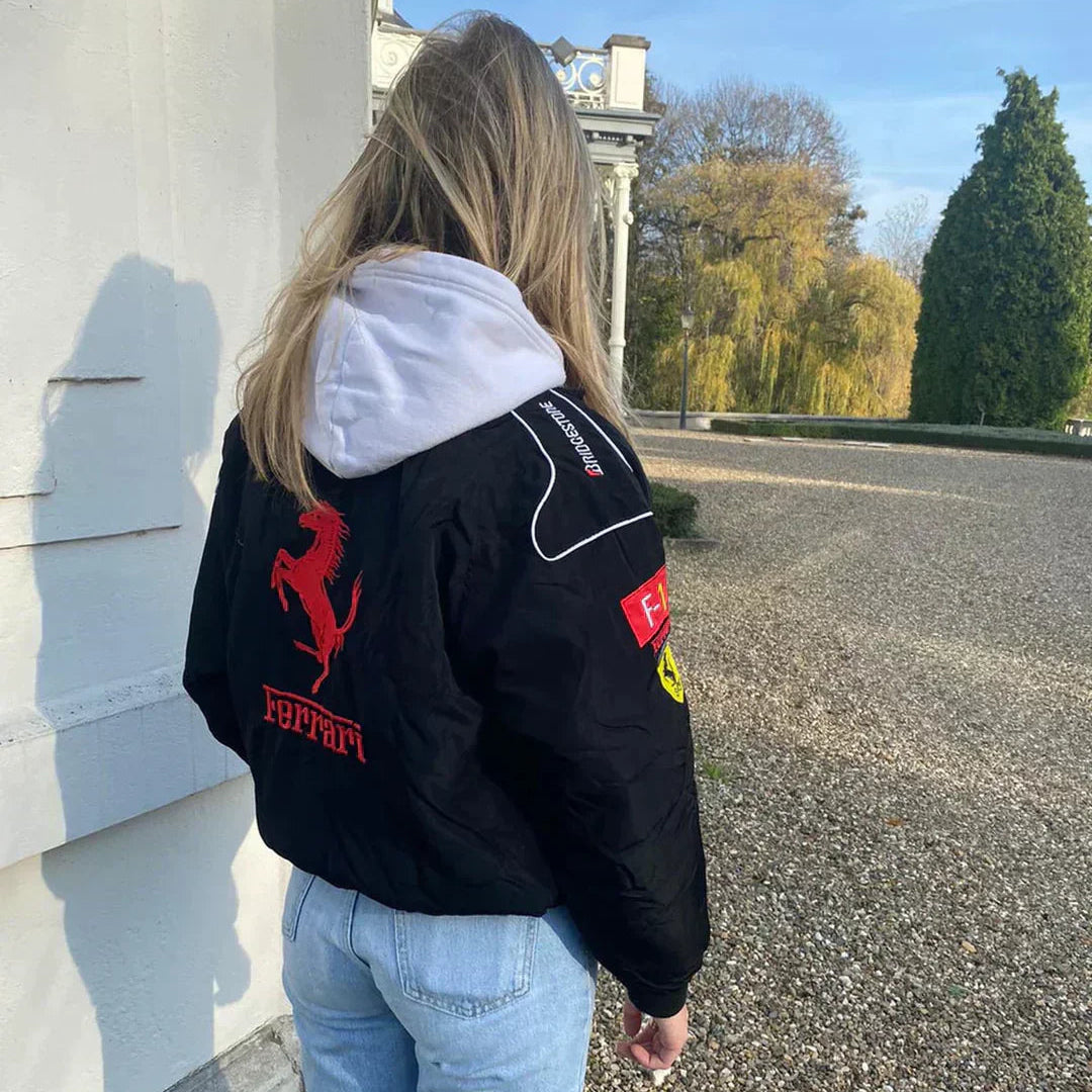 Oversized Racing Jacket Women Color Block Motorsport Style 4