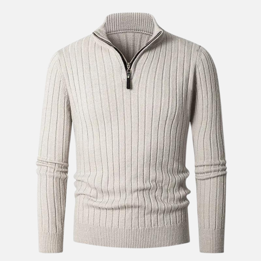 Men’s Long Knit Sweater | Cashmere Zipper Jumper