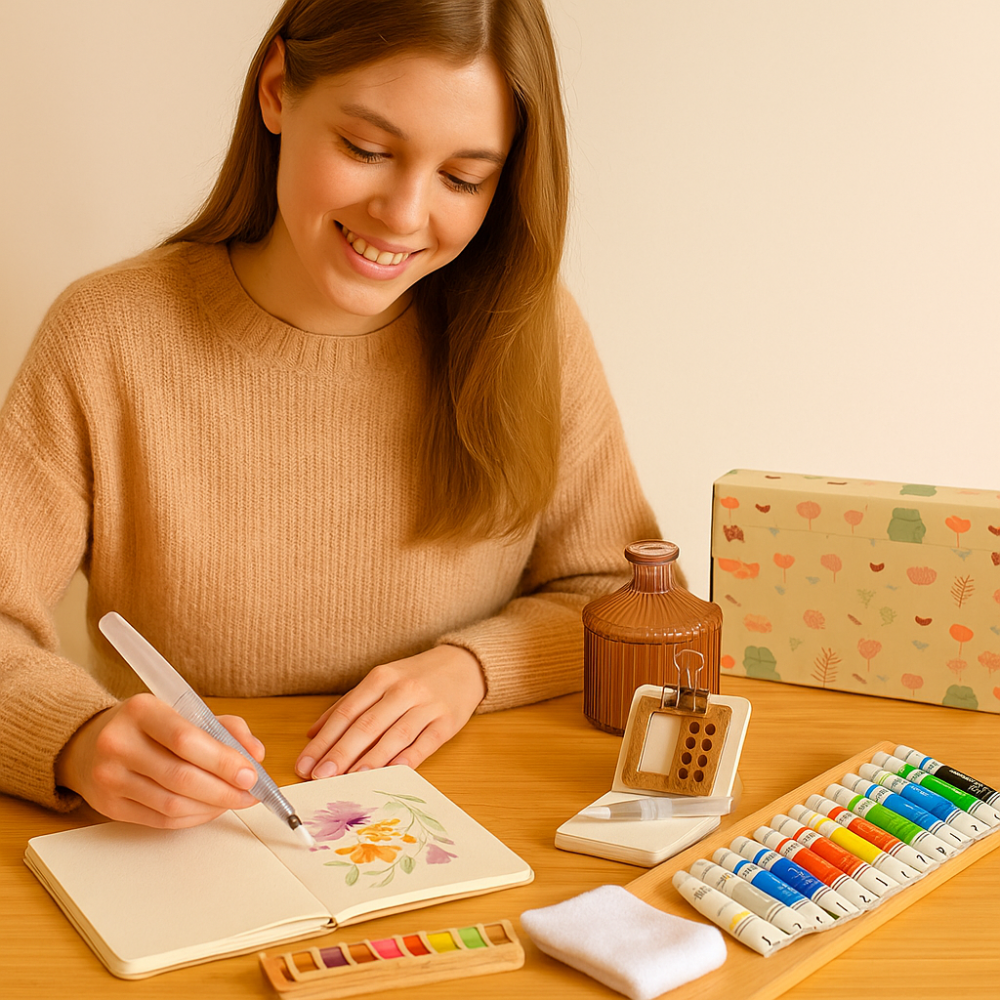 Portable Watercolor Painting Set Travel Art Kit Beginners