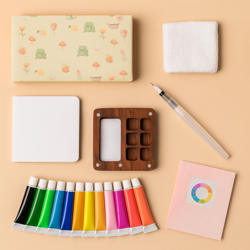 Portable Watercolor Painting Set Travel Art Kit Beginners