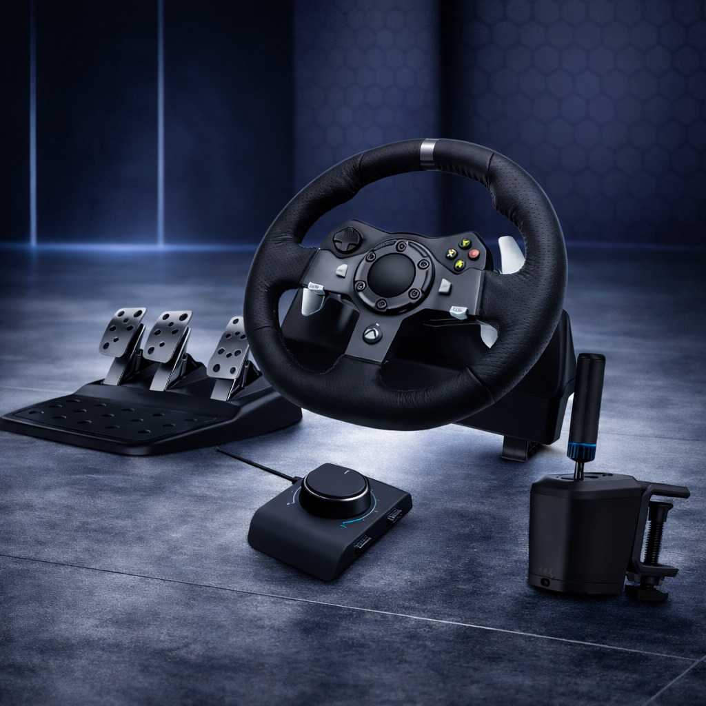 Racing Wheel Controller Force Feedback Steering Wheel Pedals