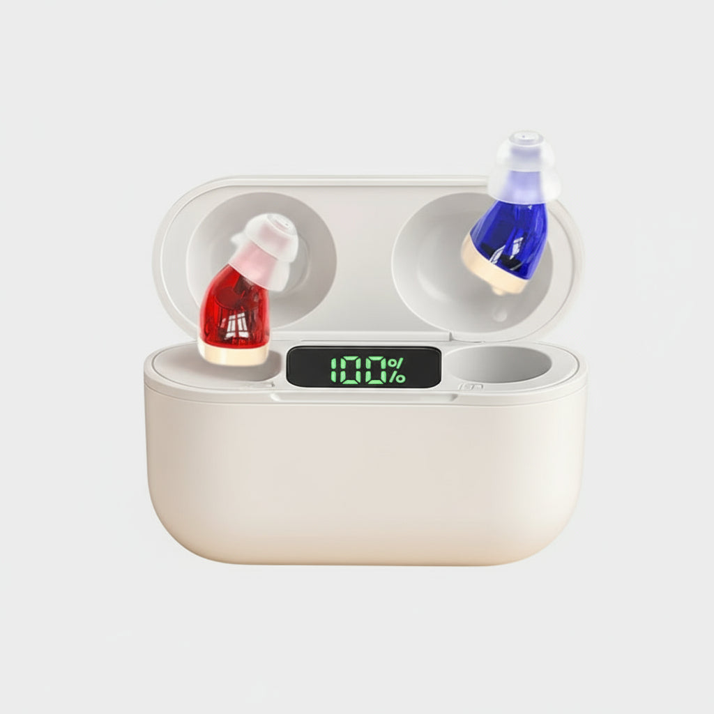 Rechargeable Hearing Aids Invisible Design Clear Sound Compact Fit 1