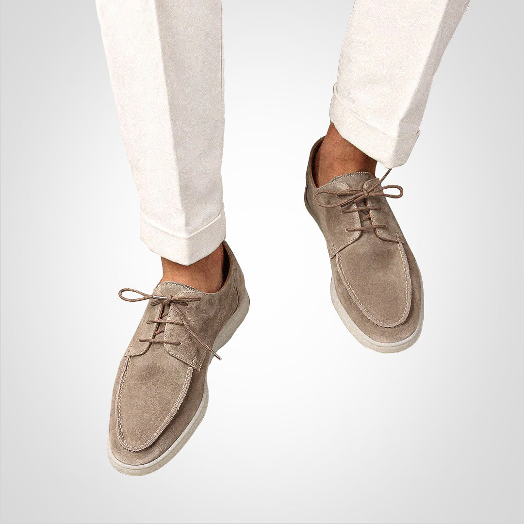 Men’s Suede Lace-Up Loafers | Barefoot Comfort Shoes