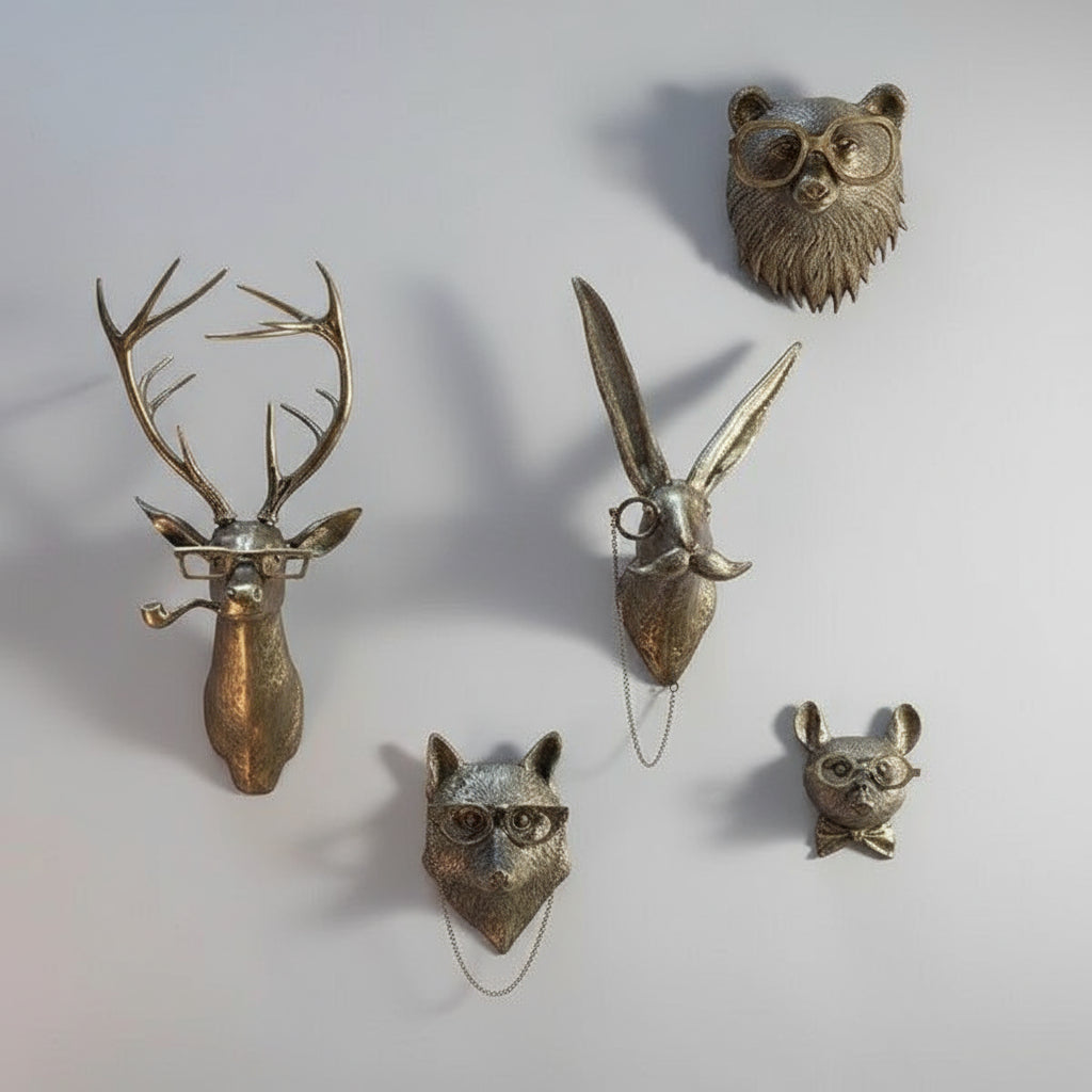 Rustic Deer Head Wall Art Decoration with Textured Antlers 4