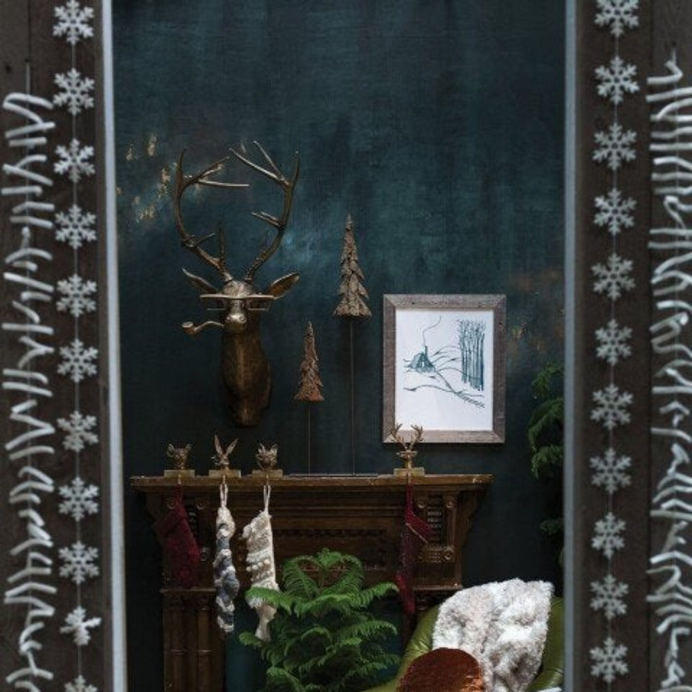 Rustic Deer Head Wall Art Decoration with Textured Antlers 6