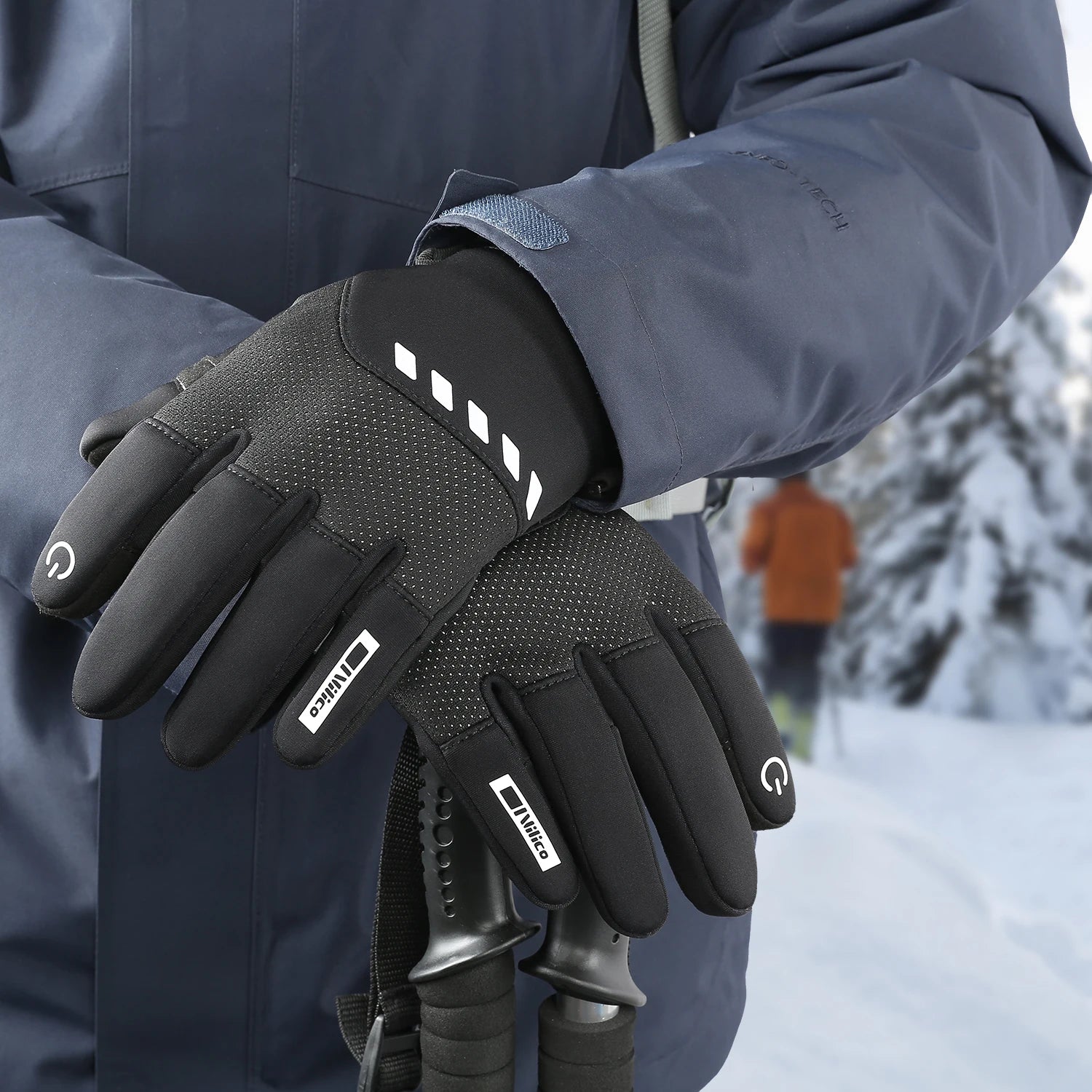 Winter Gloves Cycling Touchscreen Windproof Thermal Nylon Grip