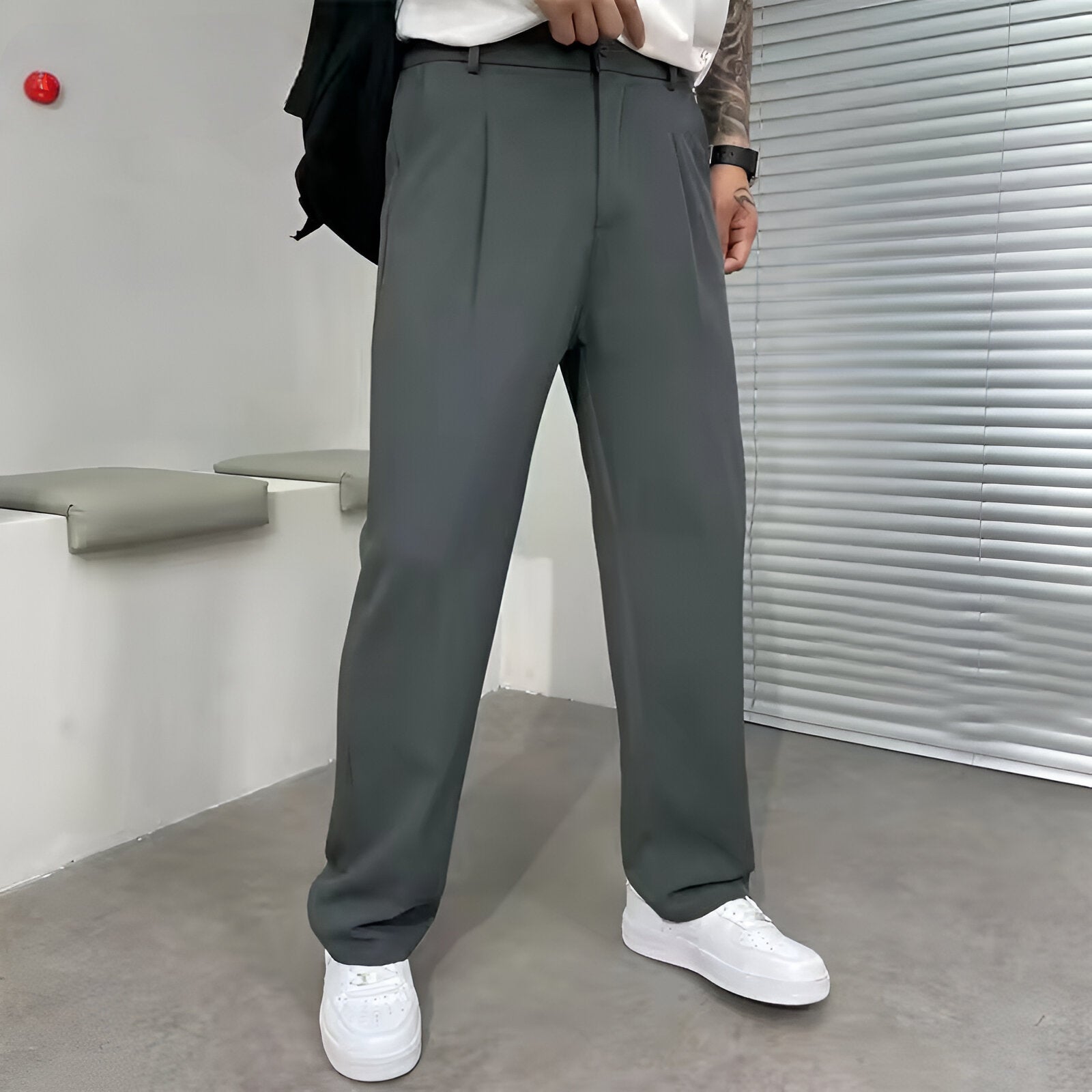 Men’s Wide Leg Workwear Pants | Casual Baggy Trousers