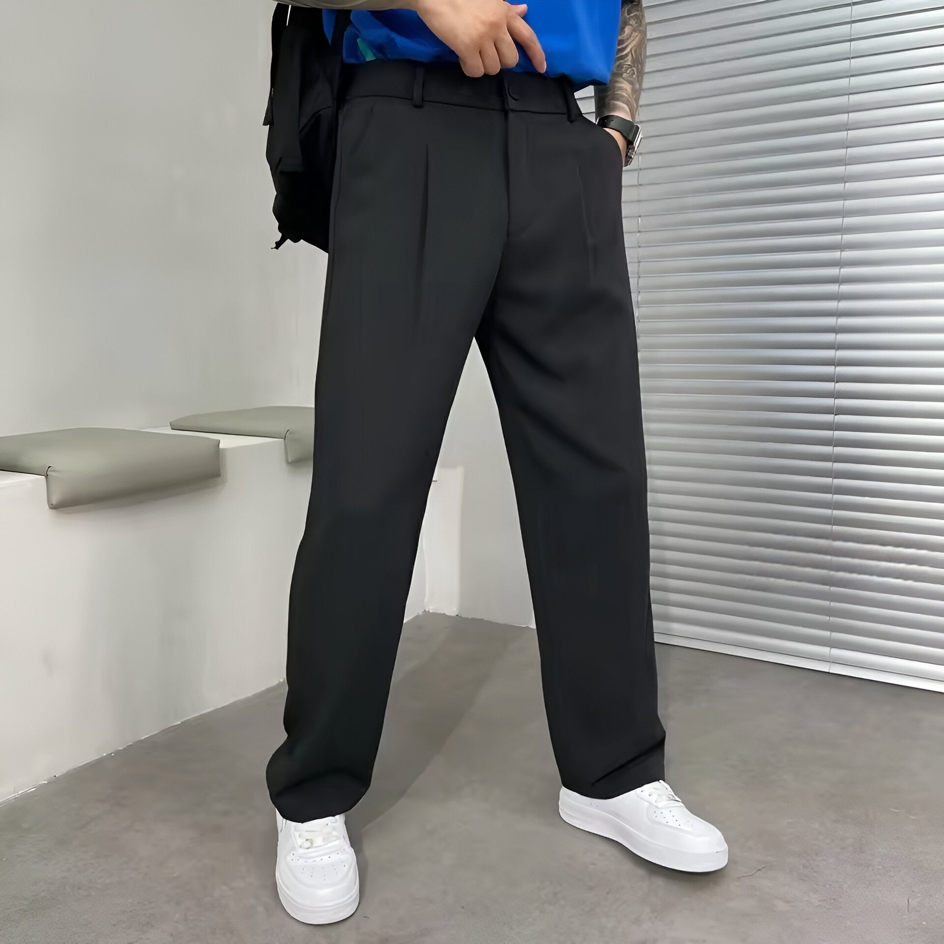 Men’s Wide Leg Workwear Pants | Casual Baggy Trousers