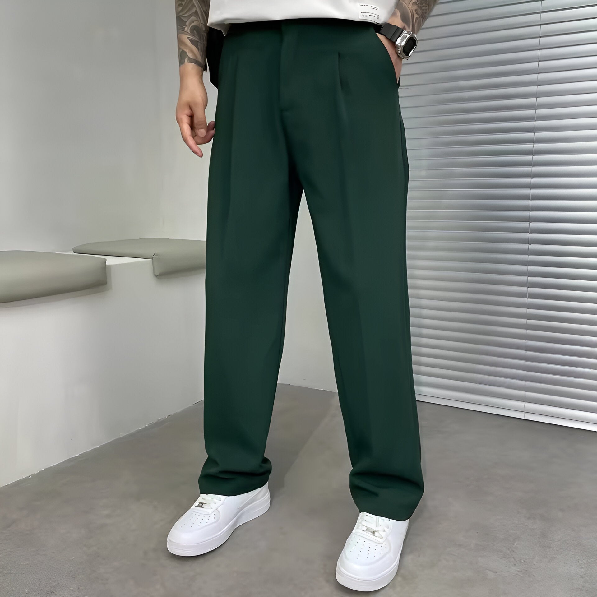 Men’s Wide Leg Workwear Pants | Casual Baggy Trousers