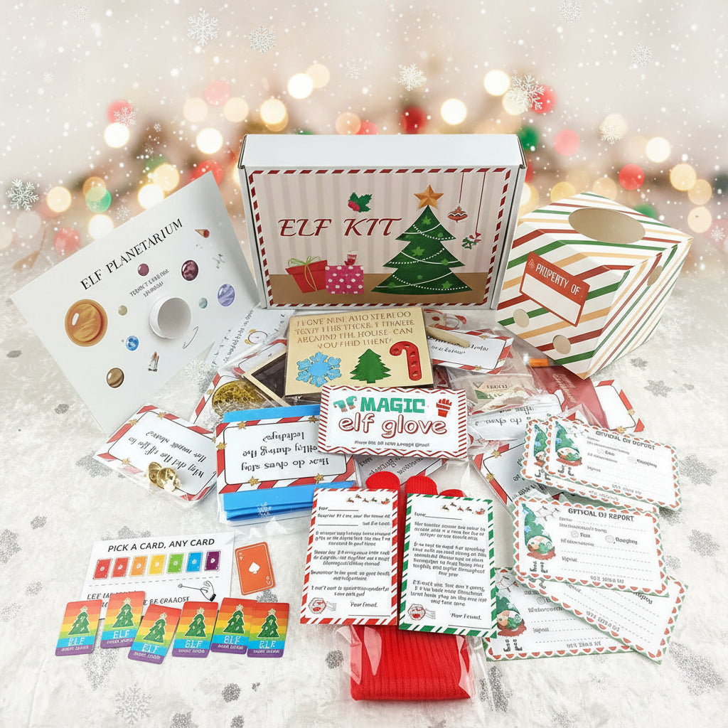 Christmas Advent Calendar Elf Kit 27 Days Gift Set for Kids and Family