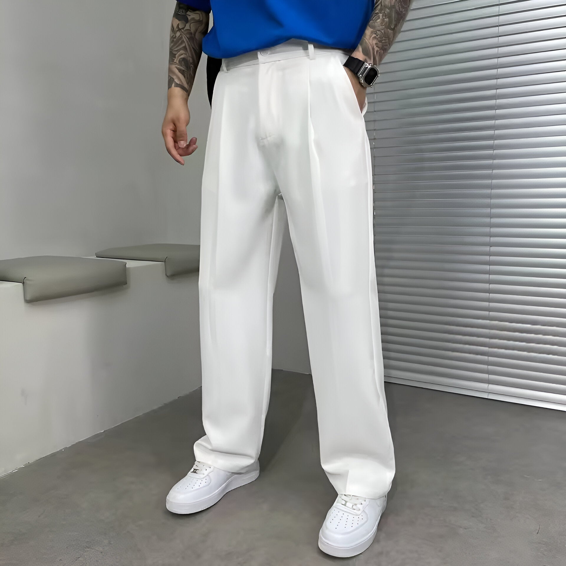 Men’s Wide Leg Workwear Pants | Casual Baggy Trousers
