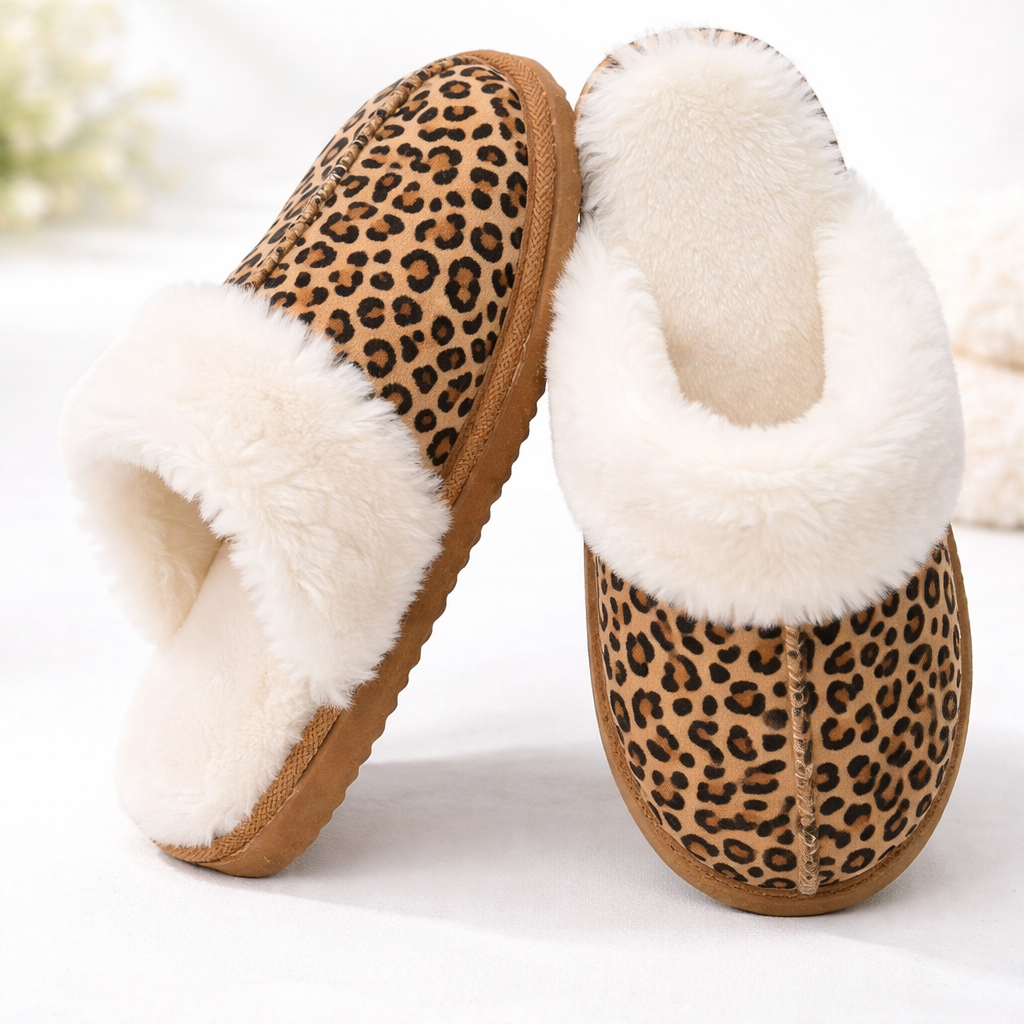 Slippers Women Cozy Faux Fur Lined Memory Foam Indoor Outdoor