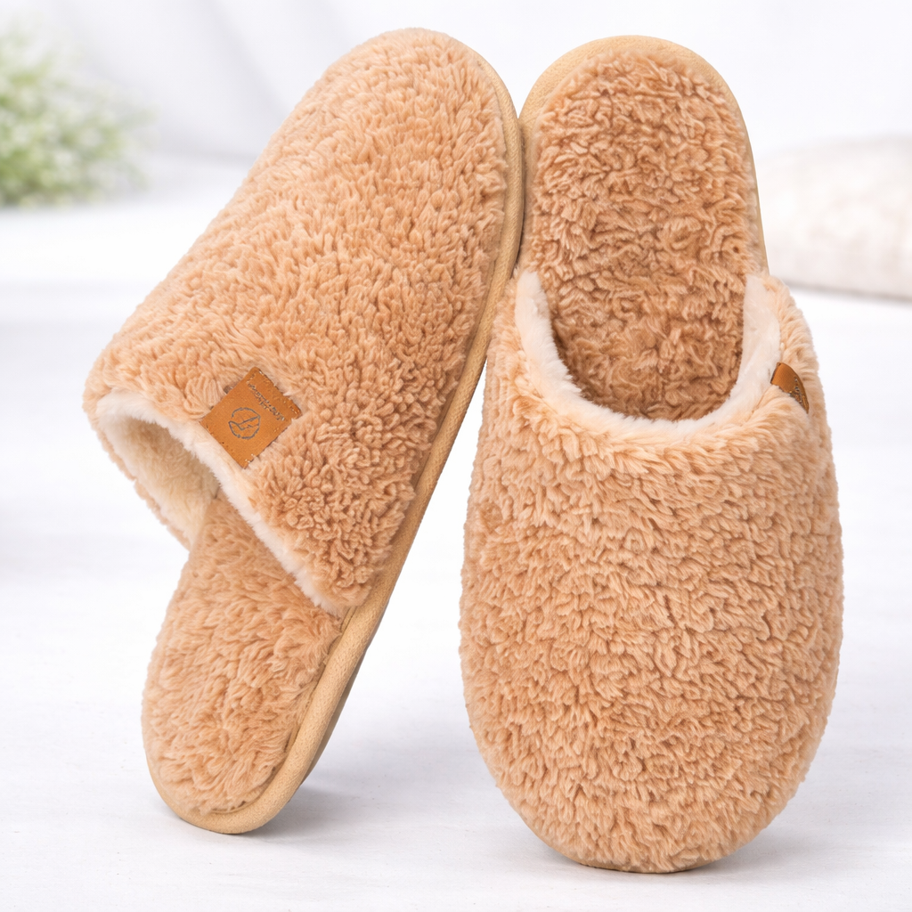 Slippers Women Plush Faux Fur Memory Foam Indoor Outdoor