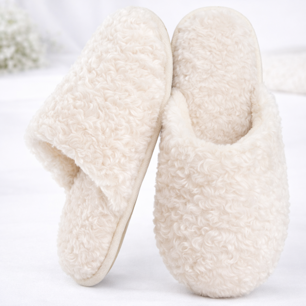 Slippers Women Plush Faux Fur Memory Foam Indoor Outdoor