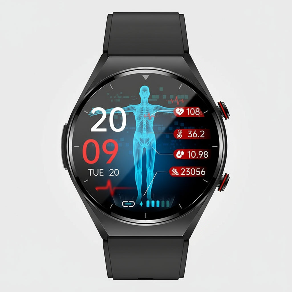 Smart Watch Blood Sugar Monitor ECG Heart Rate Tracker IP67 Waterproof 1