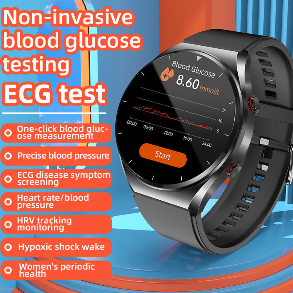 Smart Watch Blood Sugar Monitor ECG Heart Rate Tracker IP67 Waterproof 4