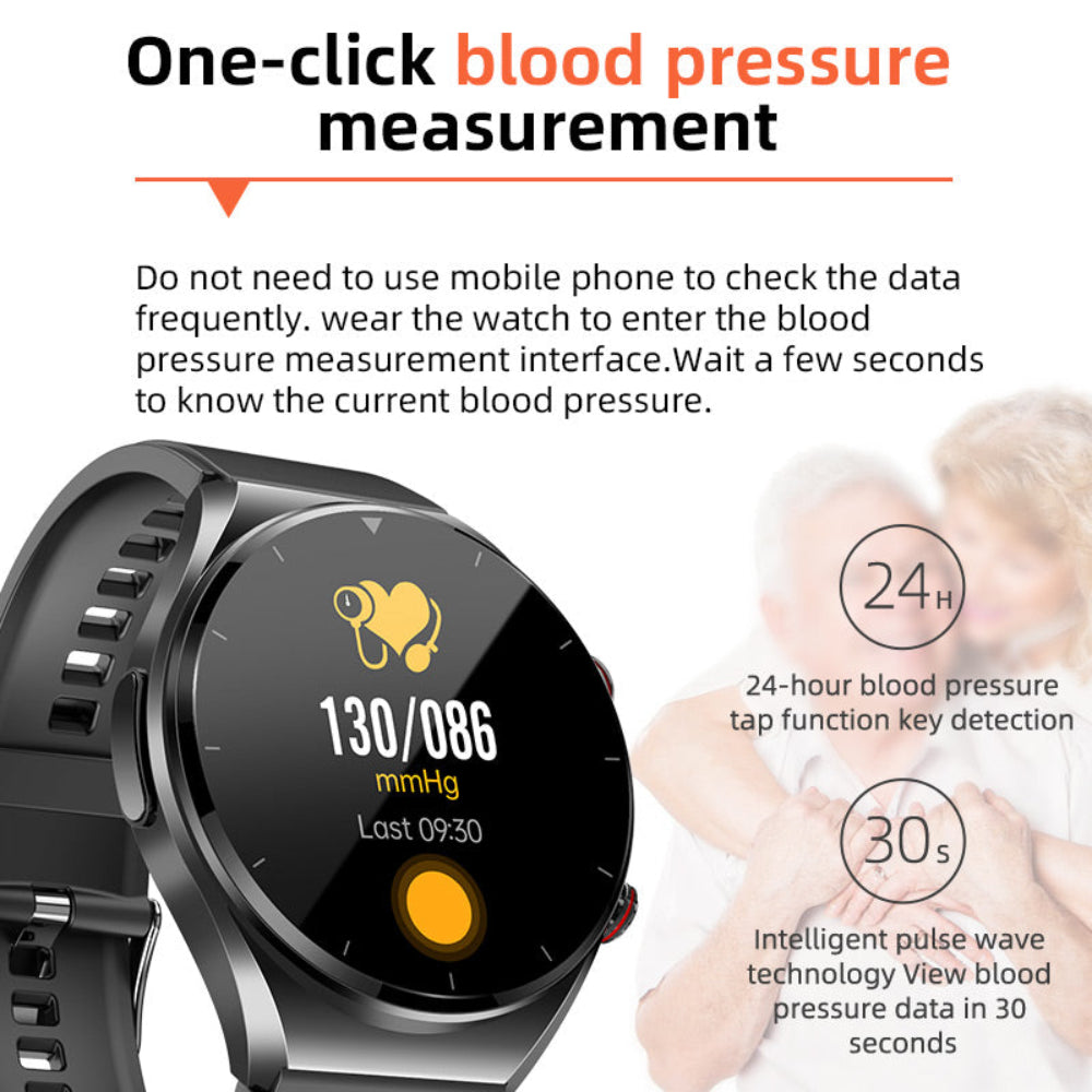 Smart Watch Blood Sugar Monitor ECG Heart Rate Tracker IP67 Waterproof 8