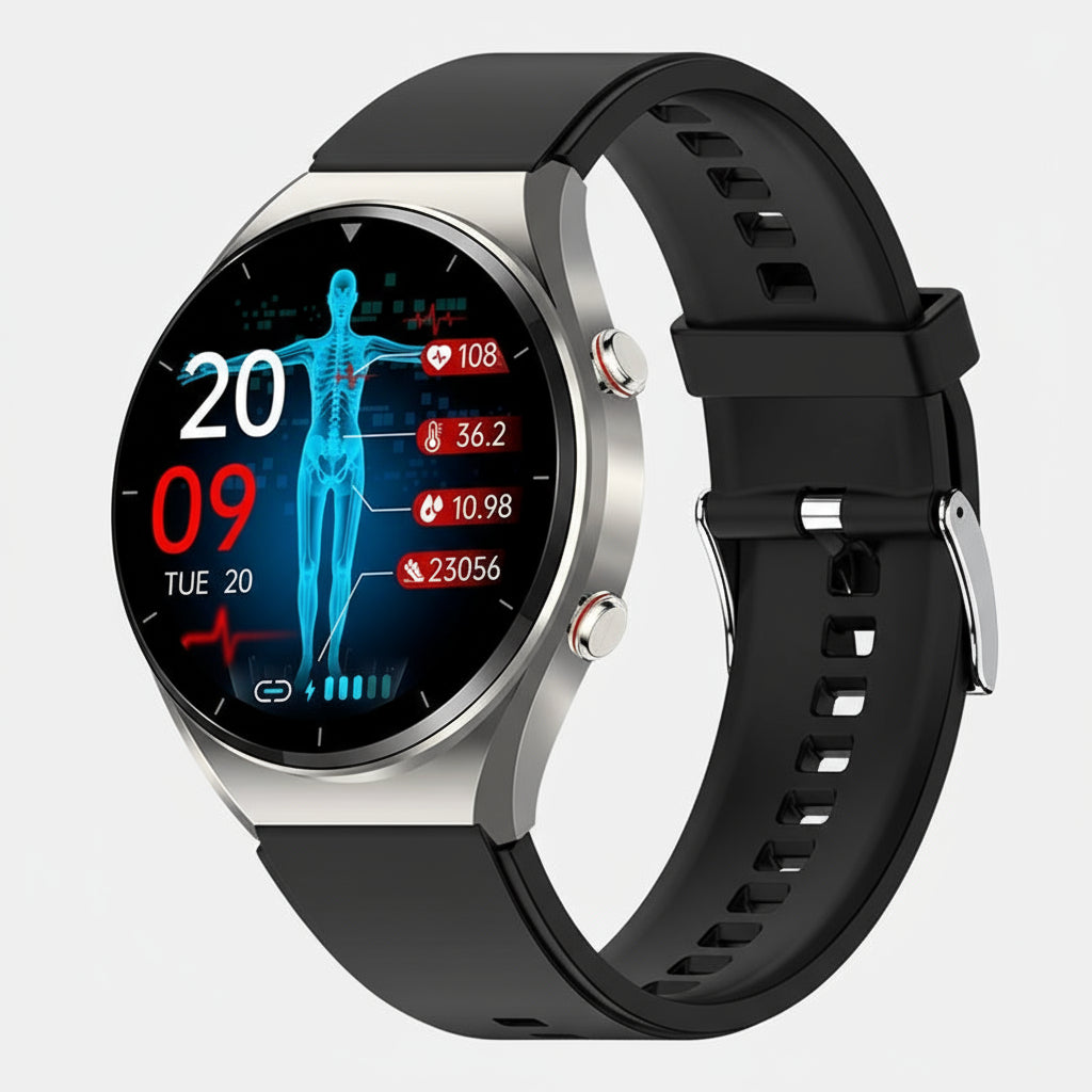 Smart Watch Blood Sugar Monitor ECG Heart Rate Tracker IP67 Waterproof 9