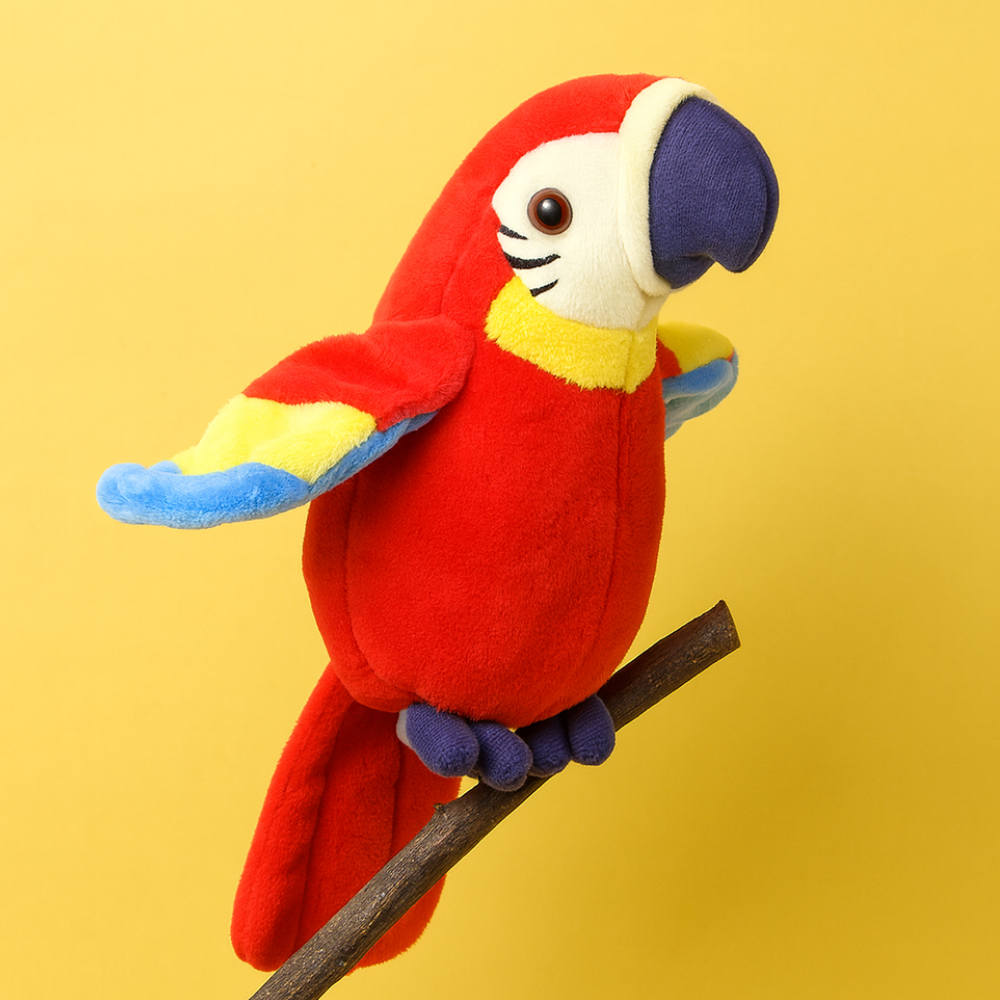 Interactive Talking Parrot Plush Toy Kids Repeat Voice