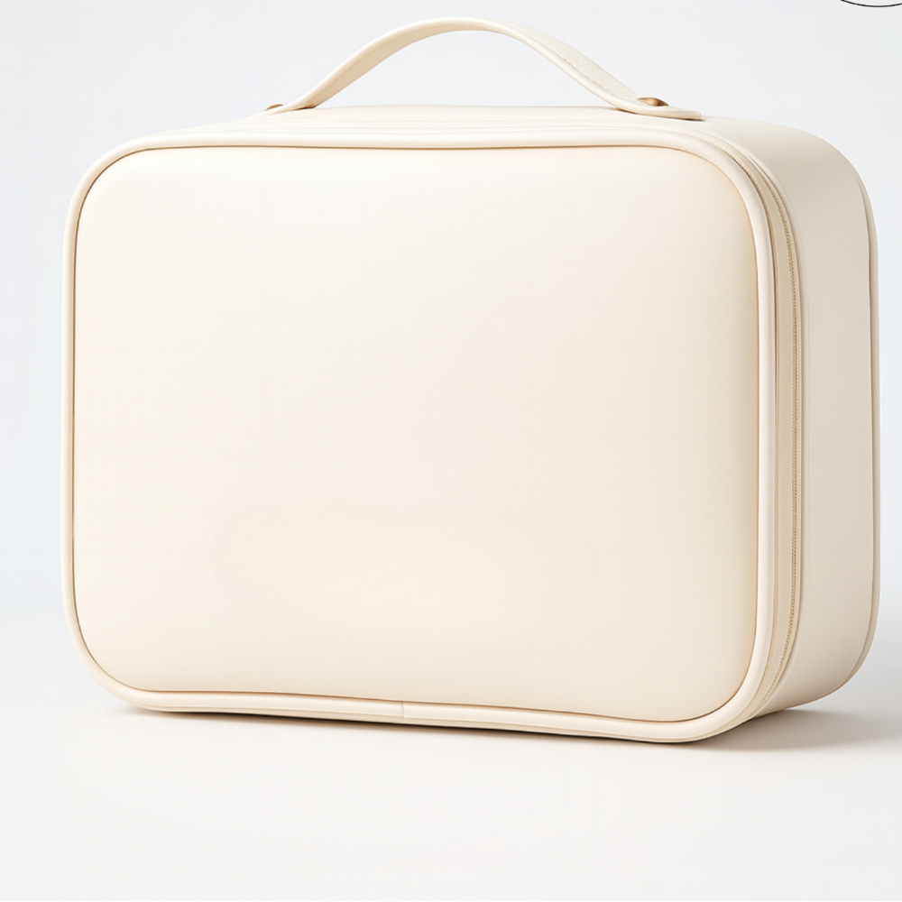 Travel Makeup Bag Multi-Compartment Water-Repellent PU Leather 7