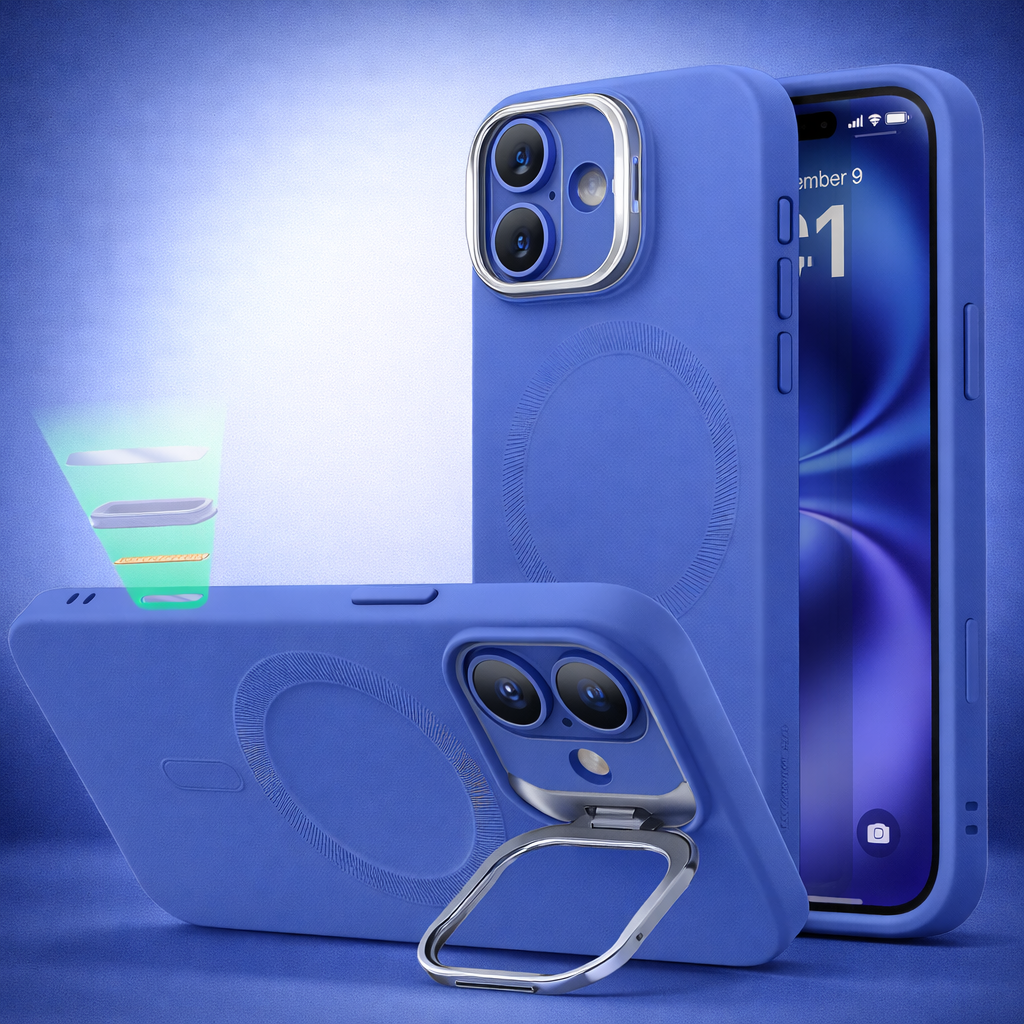 Phone Case Magnetic Clear Stand Shockproof Protective Cover