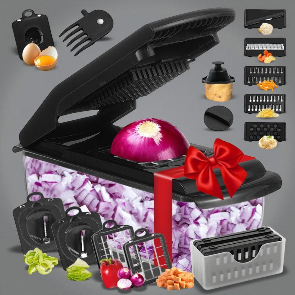 Vegetable Chopper Stainless Steel Food Dicer Slicer Container