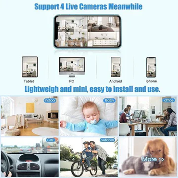 Wireless Security Camera Mini Magnetic 1080P HD Night Vision 2