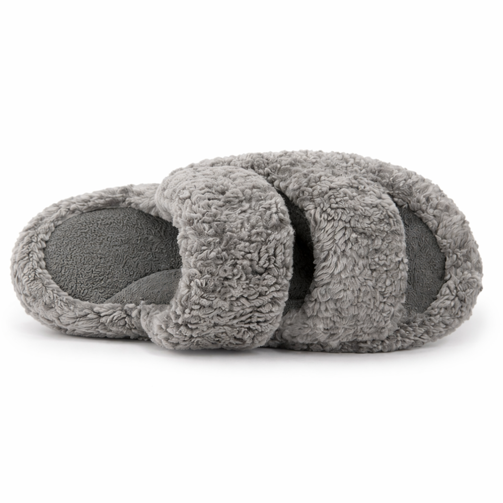 Women Slippers Plush Memory Foam Open Toe Indoor Outdoor
