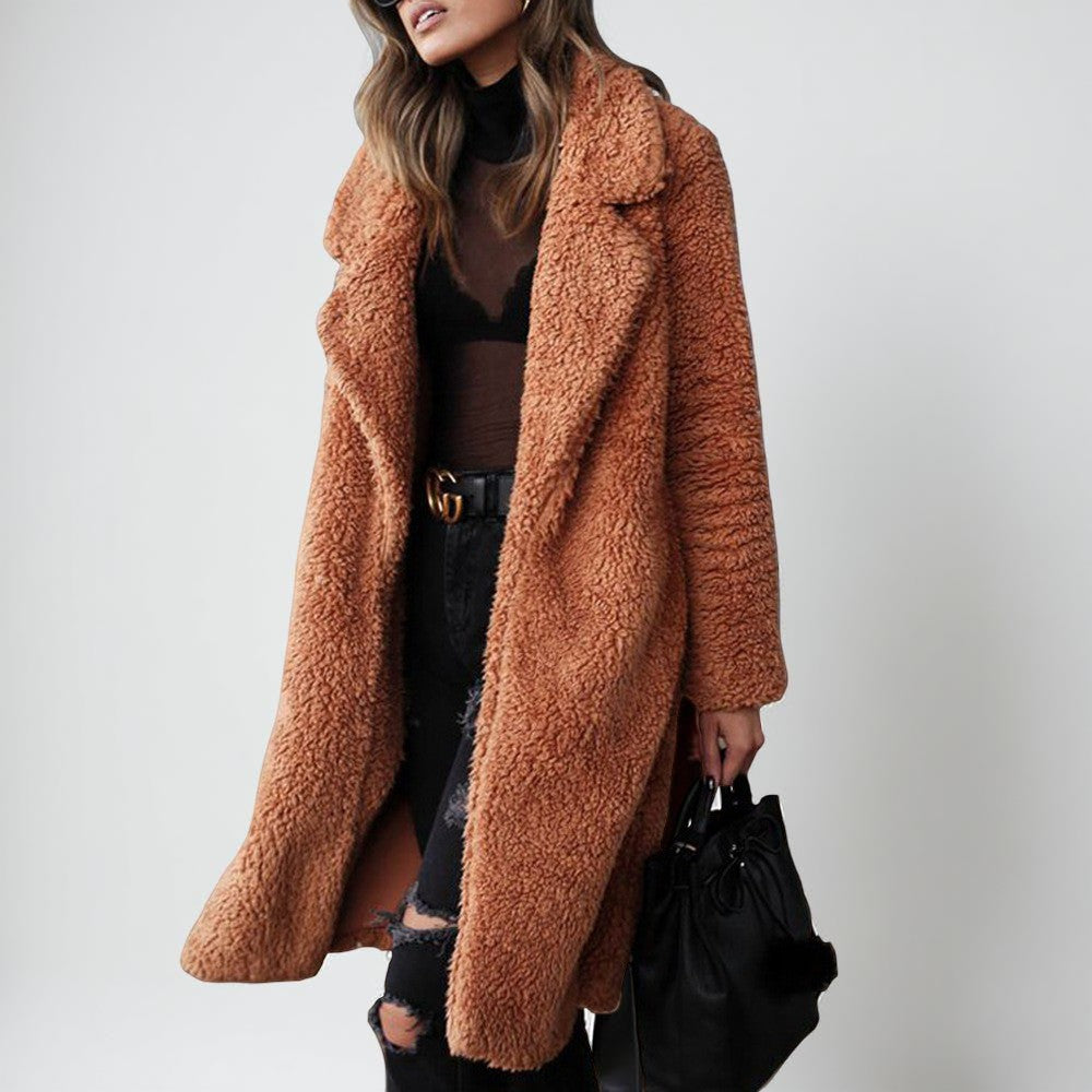 Women's Long Oversized Coat - Faux Fur - Teddy Jacket Winter