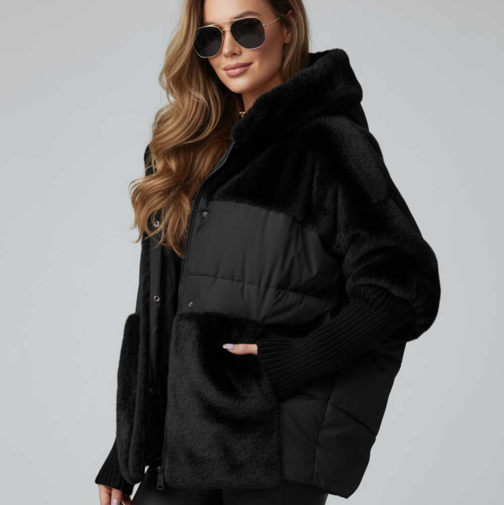 Women's Oversized Puffer Jacket - Long Winter Coat Hooded