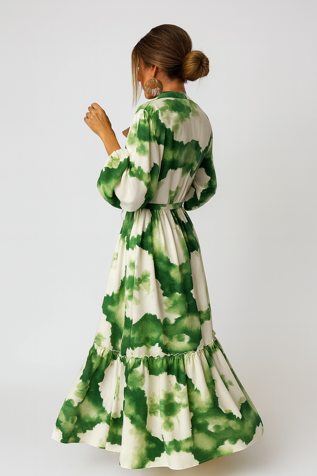 Women's Tropical Long Sleeve Shirt Maxi Dress | Resort, Flowy Maxi