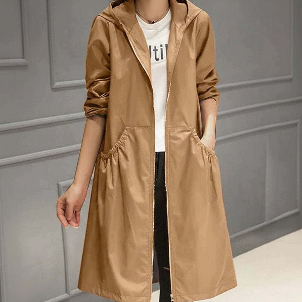 Women's Jacket Knee-Length Waterproof Casual Coat 2