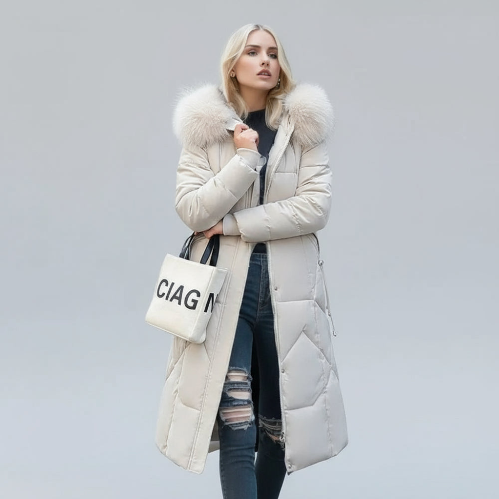 Women's Long Puffer Coat - Winter Parka Jacket Hooded