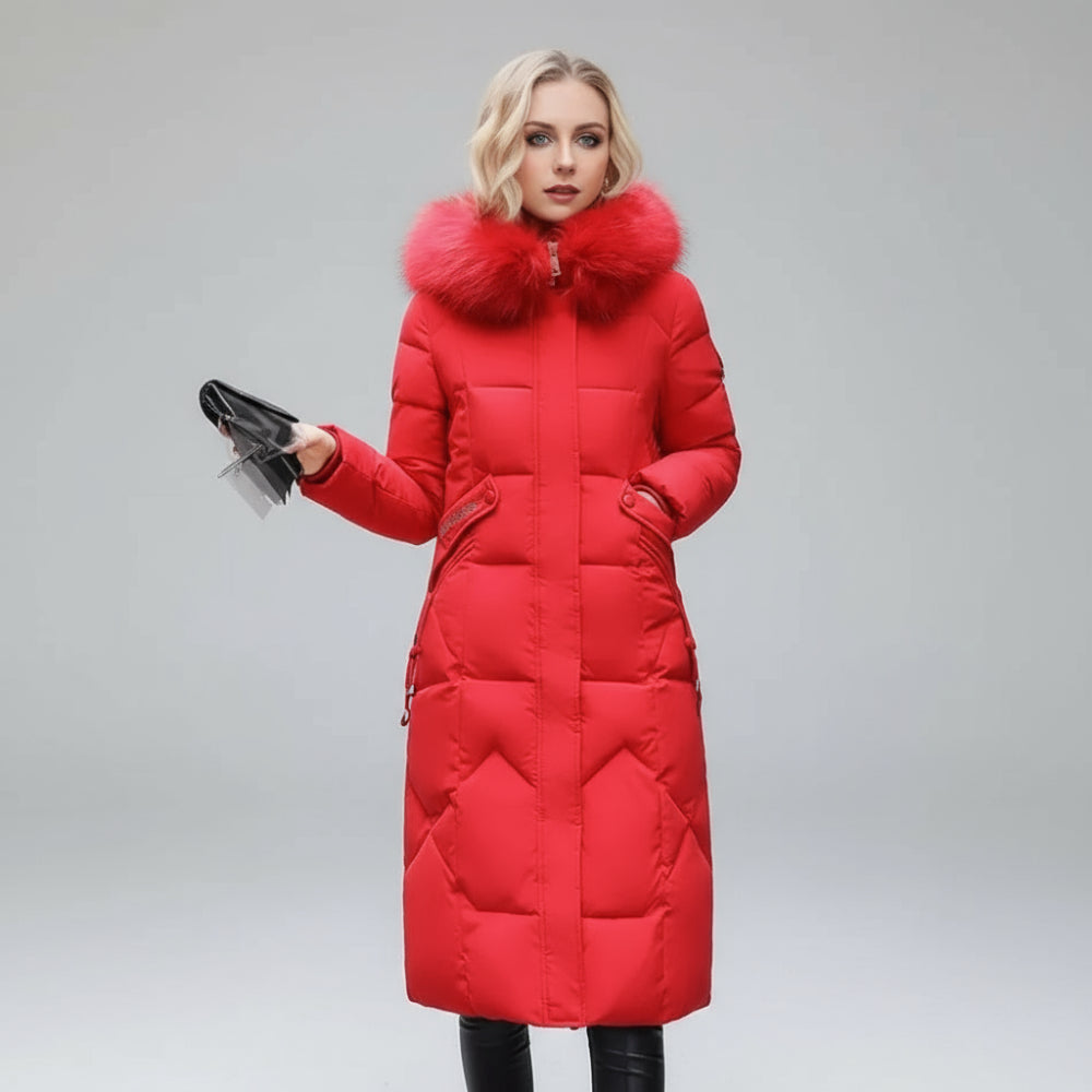 Women's Long Puffer Coat - Winter Parka Jacket Hooded