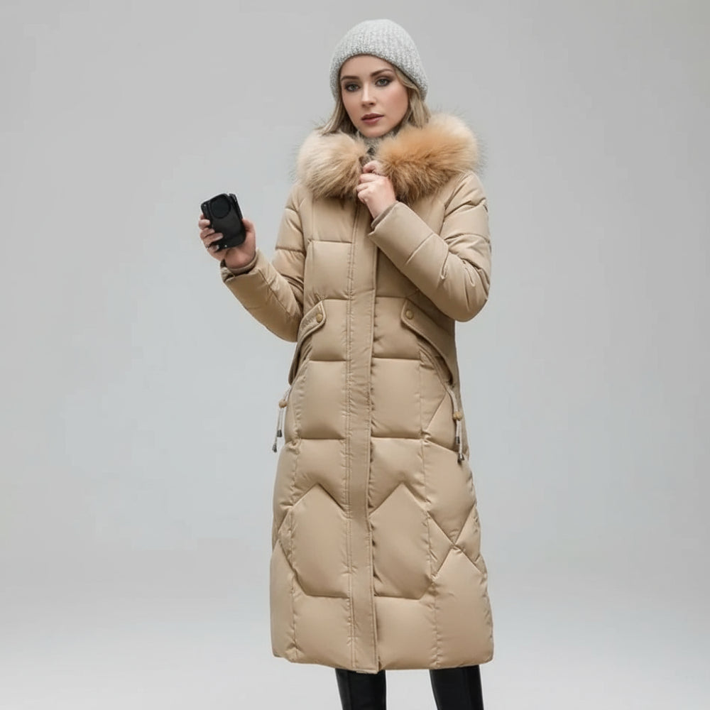 Women's Long Puffer Coat - Winter Parka Jacket Hooded