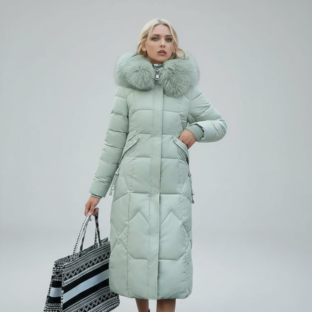 Women's Long Puffer Coat - Winter Parka Jacket Hooded