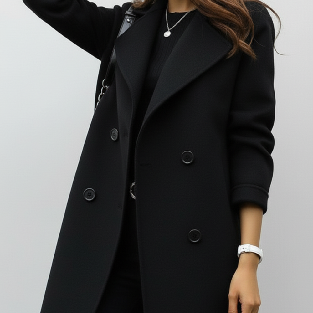 Women's Long Trench Coat - Double Breasted Overcoat