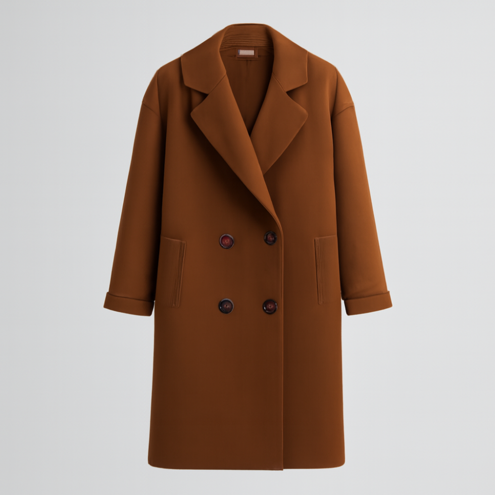 Women's Long Trench Coat - Double Breasted Overcoat