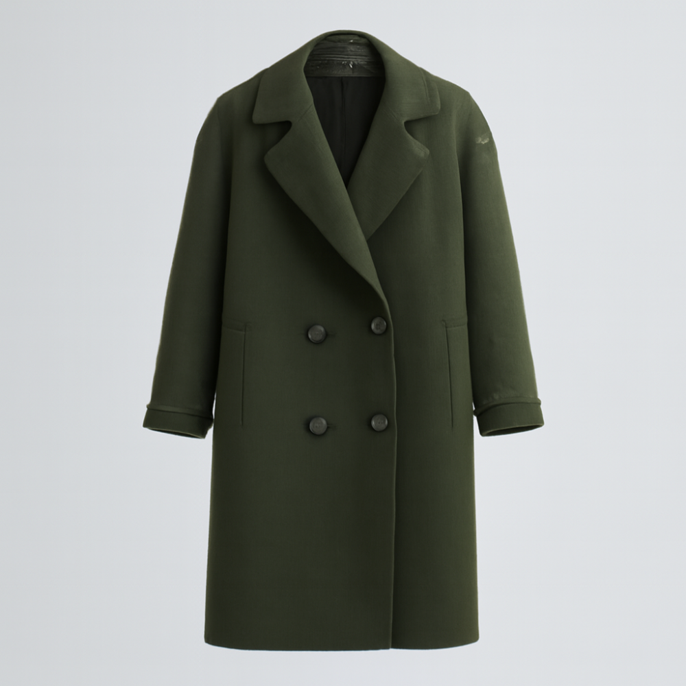 Women's Long Trench Coat - Double Breasted Overcoat