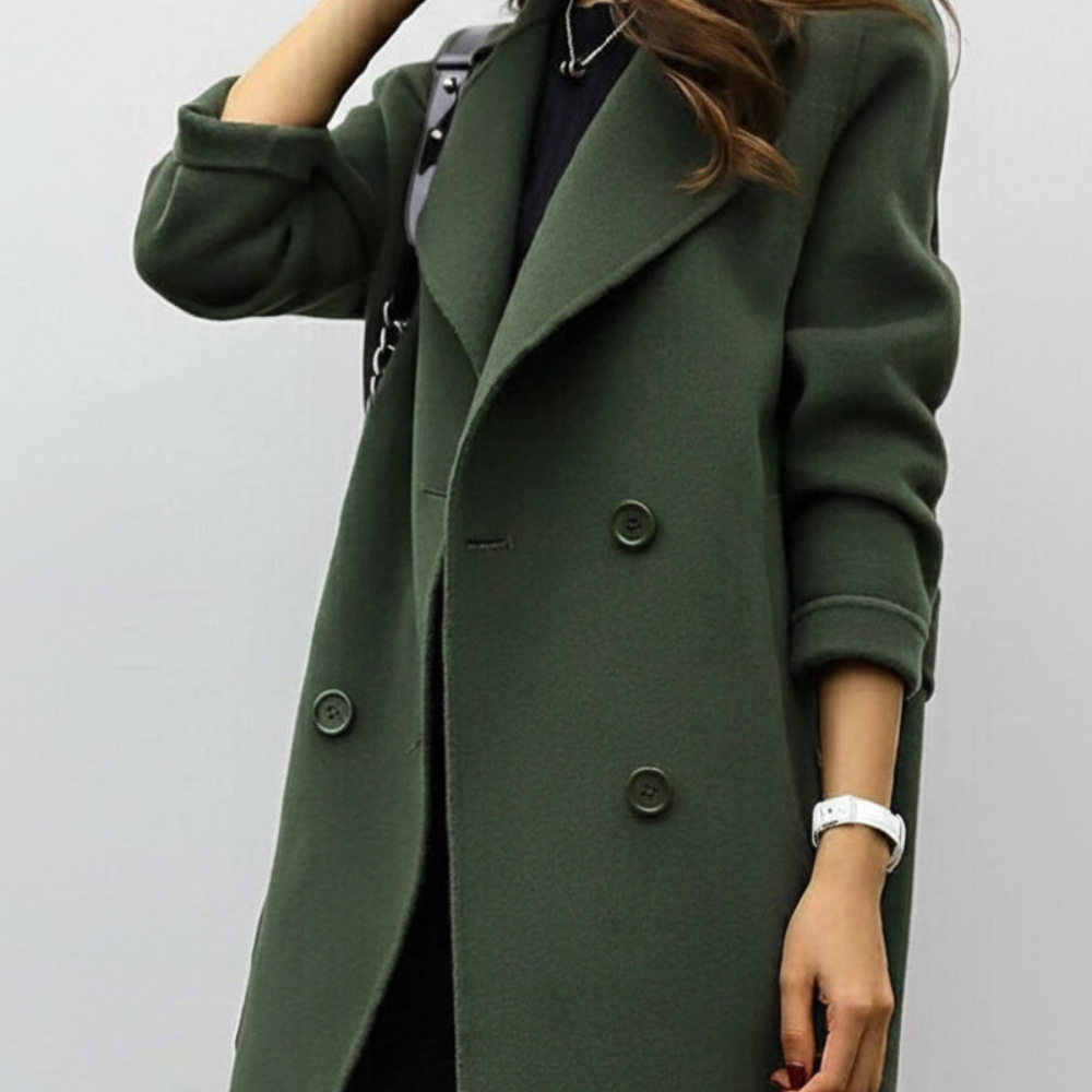 Women's Long Trench Coat - Double Breasted Overcoat