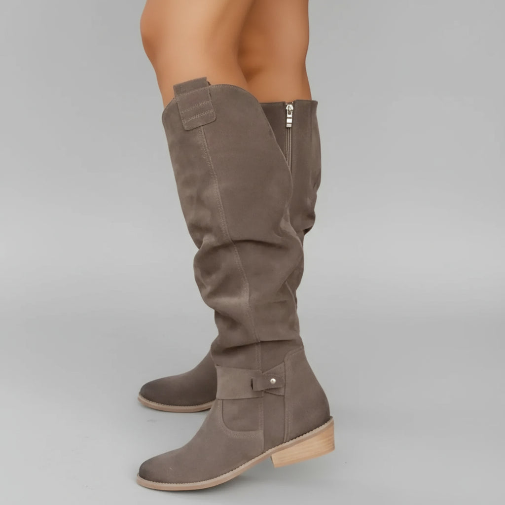 Women's Weatherproof Leather Suede Boots for All Seasons Stylish Comfort 4