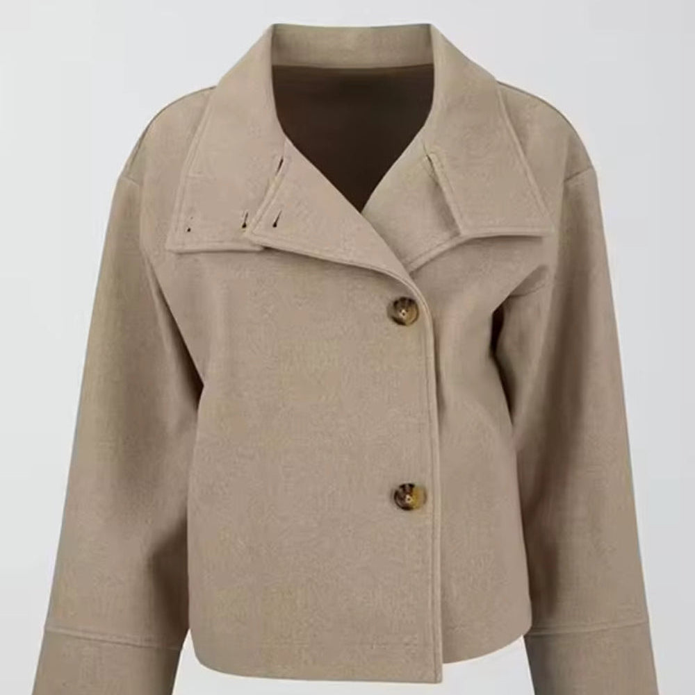 Women's Oversized Short Coat - Lightweight Overcoat Jacket